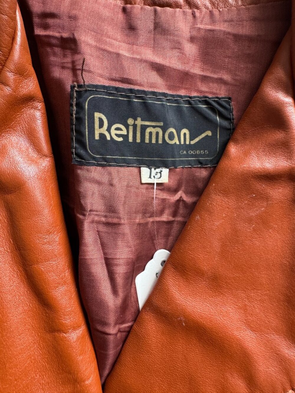 Vintage 1970s Reitmans Leather Jacket | Cognac Brown Western Boho Belted S - Picture 4 of 13
